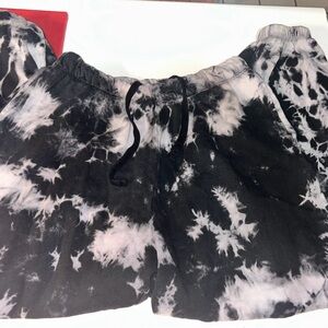 Black and White Tie-Dye Women's Sweatpants